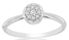 ESTATE .09CT DIAMOND 14KT WHITE GOLD 3D CLUSTER FLOWER BEZEL LOVE RING