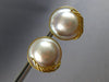 EXTRA LARGE .04CT DIAMOND & AAA MABE PEARL 18KT YELLOW GOLD 3D CLIP ON EARRINGS