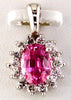 1.25CT DIAMOND & AAA PINK SAPPHIRE 14KT WHITE GOLD OVAL & ROUND FLOATING PENDANT