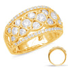 ESTATE LARGE 1.47CT DIAMOND 14KT YELLOW GOLD CLASSIC FILIGREE FLORAL LOVE RING