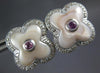 .50CT DIAMOND AAA PINK SAPPHIRE & MOTHER OF PEARL 14K WHITE GOLD EARRINGS #27288