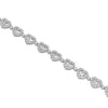 9.97CT DIAMOND 18KT WHITE GOLD ROUND & BAGUETTE MULTI HEART LOVE TENNIS BRACELET