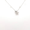 ESTATE .19CT DIAMOND 18KT WHITE GOLD 3D CLASSIC DOUBLE STAR FLOATING PENDANT