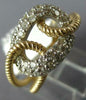 ESTATE .65CT DIAMOND 14KT 2 TONE GOLD 3D CLASSIC OVAL LOVE KNOT 3 ROW FUN RING