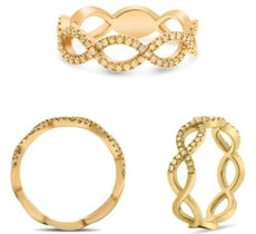 .31CT FANCY YELLOW DIAMOND 14KT YELLOW GOLD 3D ROUND CLASSIC INFINITY LOVE RING