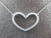 ESTATE .41CT DIAMOND 18KT WHITE GOLD 3D CLASSIC OPEN HEART LOVE NECKLACE