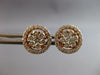 ESTATE LARGE 1.06CT DIAMOND 14KT ROSE GOLD 3D CLASSIC FLOWER HALO STUD EARRINGS