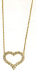 ESTATE .25CT DIAMOND 14KT YELLOW GOLD 3D OPEN HEART SHARED PRONG LOVE NECKLACE