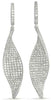 ESTATE LARGE 2.8CT DIAMOND 14KT WHITE GOLD 3D PAVE TWISTED LEAF HANGING EARRINGS
