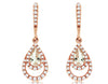 .60CT DIAMOND & AAA MORGANITE 14KT ROSE GOLD PEAR SHAPE & ROUND HANGING EARRINGS