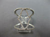 ESTATE LARGE .45CT DIAMOND 14K WHITE GOLD LUCKY HAMSA CHAMSA LOVE KNOT FUN RING