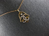 ESTATE .13CT DIAMOND 14KT ROSE GOLD 3D ROUND FILIGREE BELL FUN FLOATING PENDANT