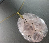 ANTIQUE EXTRA LARGE AAA PINK QUARTZ 14K YELLOW GOLD 3D HANDCARVED PENDANT #27748