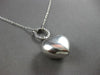 ESTATE LARGE .18CT DIAMOND 14KT WHITE GOLD 3D CIRCLE OF LIFE HEART LOVE NECKLACE