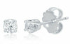 ESTATE 1.0CT DIAMOND 14KT WHITE GOLD 3D CLASSIC ROUND STUD EARRINGS