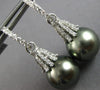 .60CT DIAMOND & AAA TAHITIAN PEARL 18KT WHITE GOLD 3D LEVERBACK HANGING EARRINGS