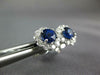 ESTATE 1.80CT DIAMOND & AAA SAPPHIRE 18KT WHITE GOLD ROUND FLOWER STUD EARRINGS