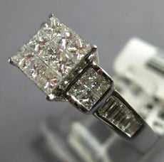 .93CT DIAMOND 18KT WHITE GOLD 3D PRINCESS & BAGUETTE INVISIBLE ENGAGEMENT RING