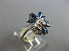 WIDE .98CT DIAMOND & AAA SAPPHIRE 14KT WHITE GOLD ROUND AND MARQUISE FLOWER RING
