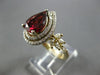 LARGE 5.20CT DIAMOND & AAA GARNET 14K YELLOW GOLD 3D DOUBLE HALO ENGAGEMENT RING