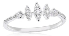 .26CT DIAMOND 14KT WHITE GOLD ROUND MARQUISE SHAPE PAST PRESENT FUTURE FUN RING