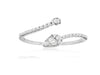 ESTATE .26CT DIAMOND 14KT WHITE GOLD 3D ROUND & BAGUETTE CRISS CROSS SNAKE RING
