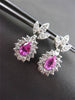 ESTATE 2.0CT DIAMOND & PINK SAPPHIRE 14KT WHITE GOLD PEAR HANGING EARRINGS 24575