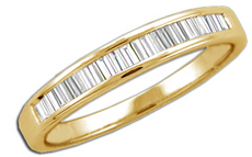 0.25CT DIAMOND 14KT YELLOW GOLD BAGUETTE CHANNEL SEMI ETERNITY ANNIVERSARY RING