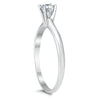 ESTATE .25CT DIAMOND 14KT WHITE GOLD 3D CLASSIC ROUND SOLITAIRE ENGAGEMENT RING