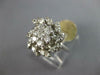 LARGE .87CT DIAMOND 14KT WHITE GOLD 3D CLASSIC ROUND FLOWER MULTI LEAF LOVE RING