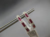 .85CT DIAMOND & AAA RUBY 18K WHITE GOLD PRINCESS & ROUND HUGGIE HANGING EARRINGS