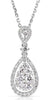 .70CT DIAMOND 14KT WHITE GOLD 3D CLASSIC CLUSTER TEAR DROP HALO FLOATING PENDANT
