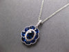 1.65CT DIAMOND & AAA SAPPHIRE 18KT WHITE GOLD FLOWER FILIGREE FLOATING PENDANT