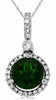 ESTATE 1.63CT DIAMOND & AAA RUSSALITE 14K WHITE GOLD ROUND HALO FLOATING PENDANT