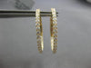 ESTATE 1.02CT DIAMOND 18KT YELLOW GOLD CLASSIC INSIDE OUT HOOP HANGING EARRINGS