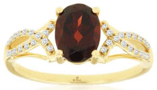 1.54CT DIAMOND & AAA GARNET 14KT YELLOW GOLD 3D OVAL & ROUND INFINITY LOVE RING