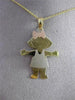 ESTATE 14KT YELLOW & ROSE GOLD HAPPY GIRL ENGRAVABLE PENDANT & CHAIN #24249