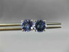 ESTATE 1.86CT AAA TANZANITE 14KT WHITE GOLD 3D CLASSIC ROUND STUD EARRINGS #2510