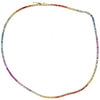 ESTATE 7.08CT AAA MULTI COLOR SAPPHIRE 18KT YELLOW GOLD RAINBOW TENNIS NECKLACE