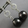 ESTATE .13CT DIAMOND & AAA TAHITIAN PEARL 18KT WHITE GOLD FUN HANGING EARRINGS