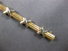 ESTATE 14KT WHITE AND YELLOW GOLD 3D SOLID X LOVE BRACELET