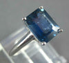 1.35CT AAA SAPPHIRE 14KT WHITE GOLD EMERALD CUT SOLITAIRE ENGAGEMENT RING #27246