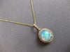 2.36CT DIAMOND & AAA AUSTRALIAN OPAL 14KT YELLOW GOLD OVAL HALO FLOATING PENDANT