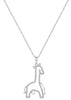 ESTATE .23CT DIAMOND 14KT WHITE GOLD 3D HAPPY GIRAFFE FUN FLOATING PENDANT