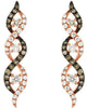 .46CT WHITE & MOCHA DIAMOND 14KT ROSE & BLACK GOLD INFINITY FUN HANGING EARRINGS