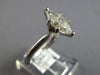 LARGE 1.18CT DIAMOND 14KT WHITE GOLD CLASSIC MARQUISE SOLITAIRE ENGAGEMENT RING