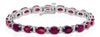 19.54CT DIAMOND & AAA RUBY 14KT WHITE GOLD OVAL & ROUND ETERNITY TENNIS BRACELET