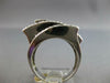 ESTATE WIDE 1.02CT DIAMOND 14KT WHITE GOLD 3D MULTI ROW CRISS CROSS FUN RING
