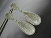 ESTATE LARGE 2.30CT DIAMOND 18K WHITE GOLD 3D CLASSIC TEAR DROP HANGING EARRINGS