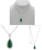 LARGE 8.1CT DIAMOND & AAA EMERALD 18KT TWO TONE GOLD PEAR SHAPE & ROUND NECKLACE